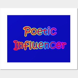 Poetic Influencer Neon Retro Rainbow Posters and Art